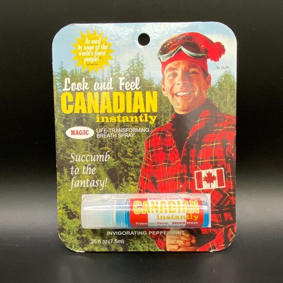 Look & Feel Canadian Instantly Peppermint Breath Spray Gag Gift - Picture 1 of 2